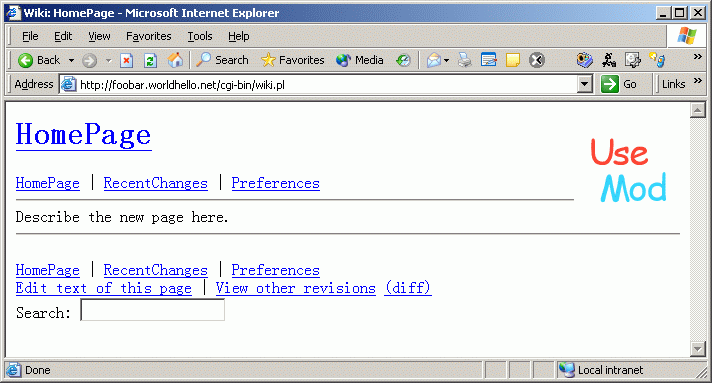 英文界面的 UseModWiki